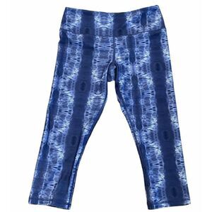 Scorpio Sol Tie Dye Capri‎ Leggings Blue White SZ S